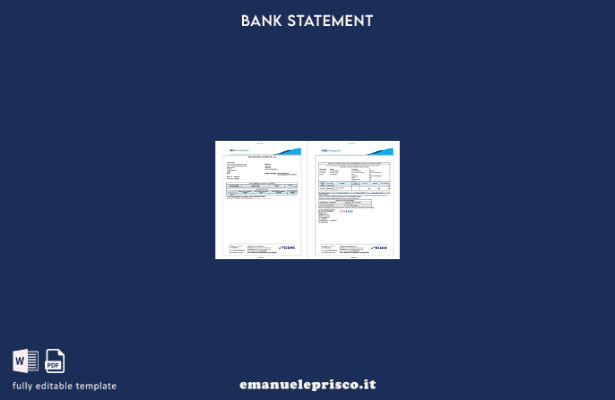 stile verificato India Sì modello di pagine di parole dell'estratto conto banc 1